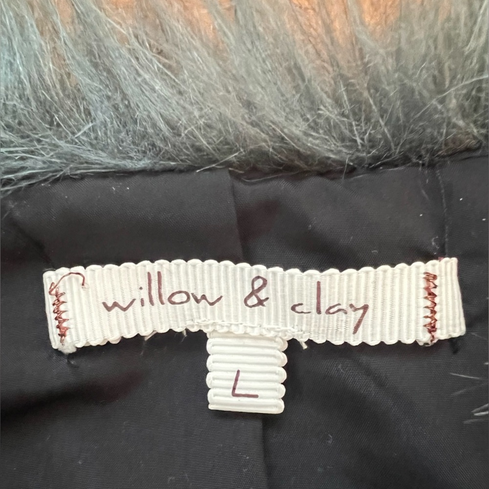 Willow And Clay Faux Fur Coat Teal Gray Multi Color Open Front Jacket Boho - Picture 11 of 12